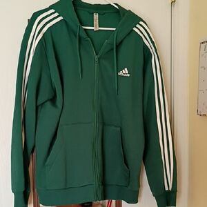 Adidas Green and White Hoodie